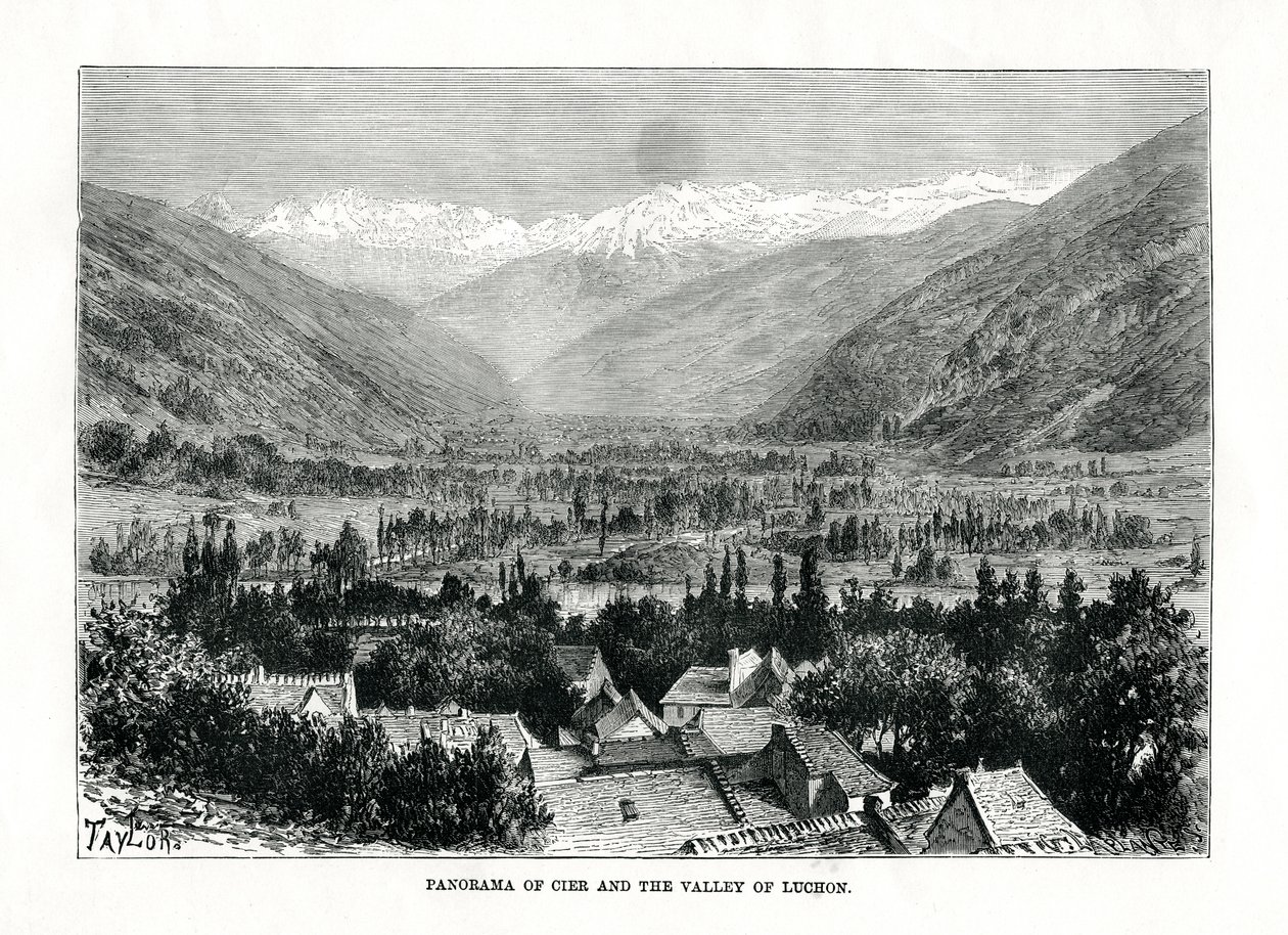 Cier og dalen Bagneres-de-Luchon, Frankrike, c1879. av C. Laplante