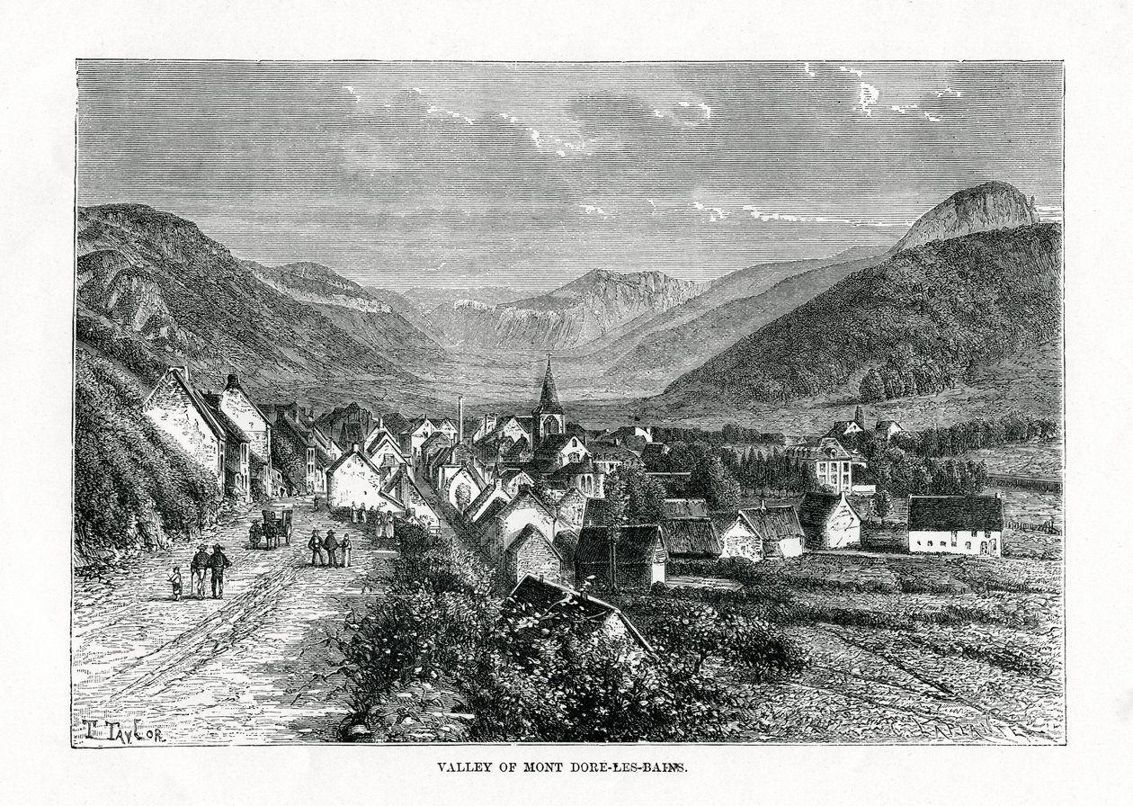 Dalen Mont-Dore-les-Bains, Frankrike, 1800-tallet av C. Laplante