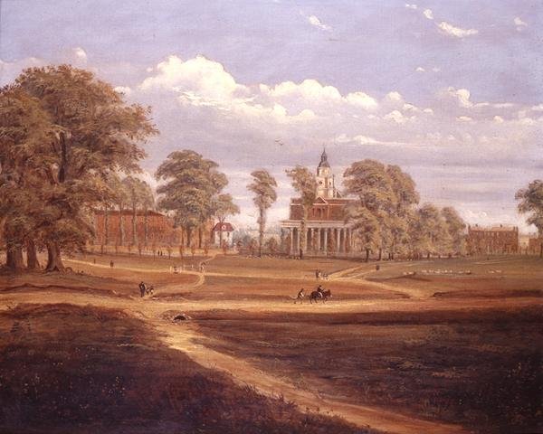 Utsikt over Clapham Common mot North Side og The Pavement av C. Norris