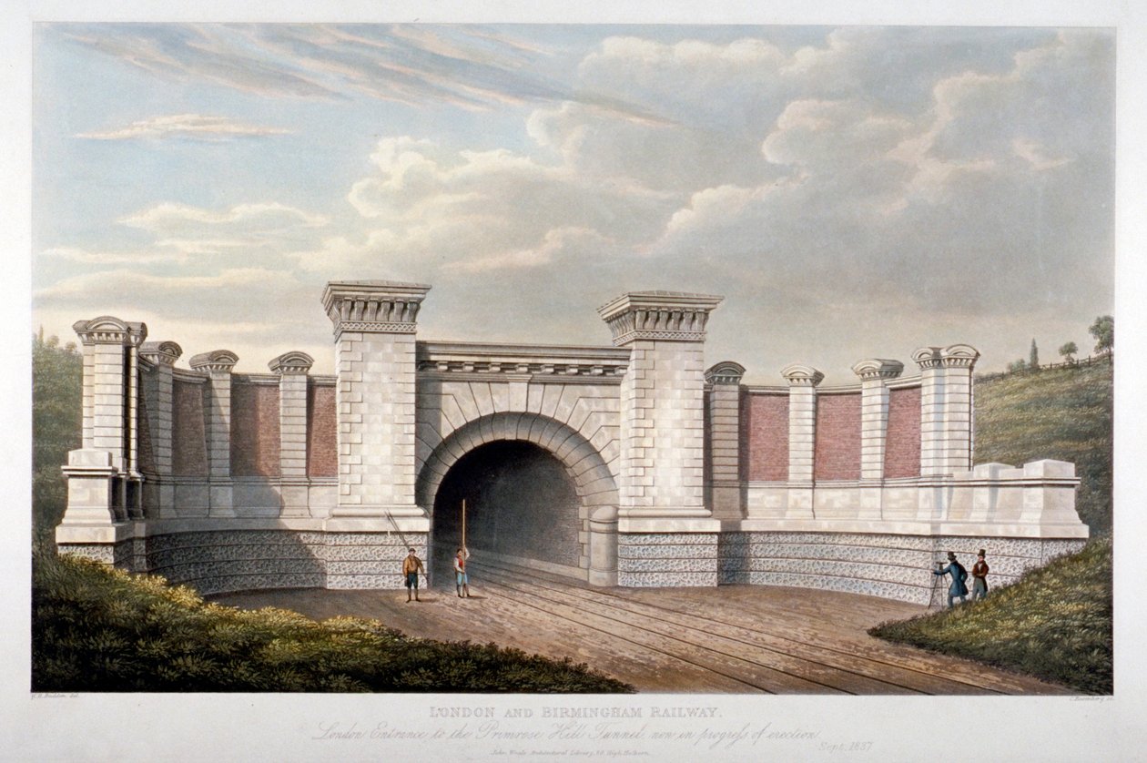 Primrose Hill Tunnel fra London og Birmingham Railway, 1837 av C Rosenberg