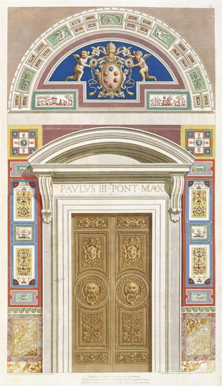 Døråpning til Raphael Loggia ved Vatikanet, 1772 av C. Savorelli