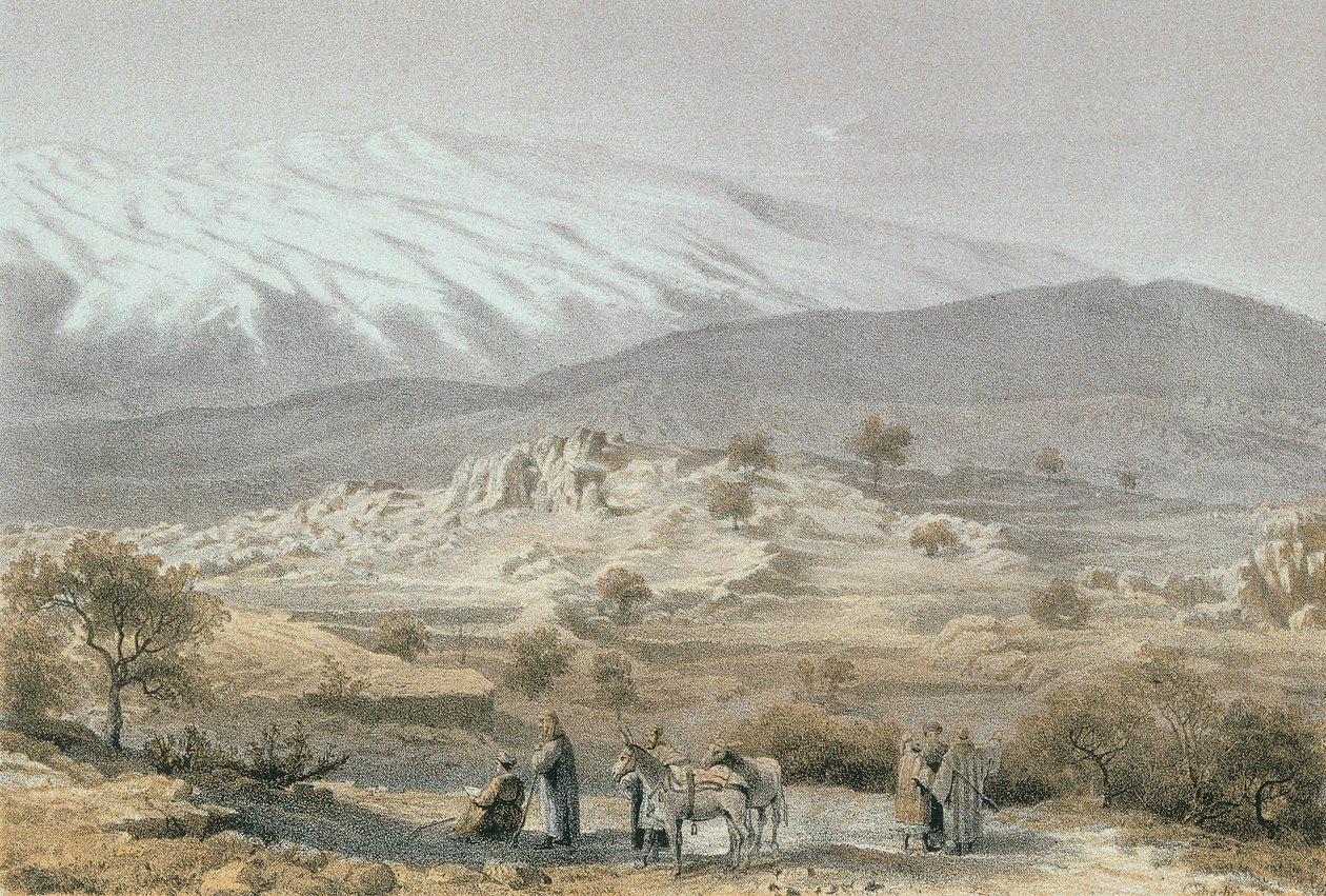 Hermonfjellet. Etsning av Schacher - Steinkopk J.F. Editore av C. Schacher