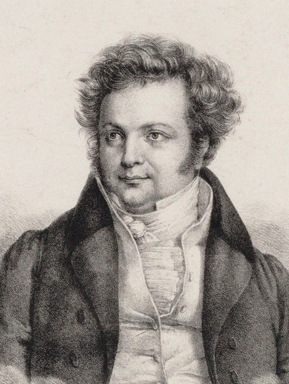 Portrett av komponisten Heinrich Marschner 1795-1861. av Cäcilie Brandt
