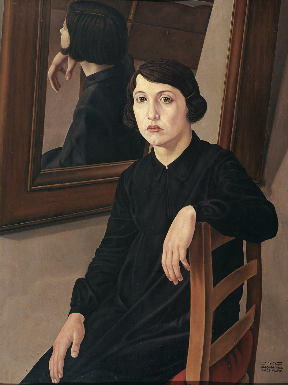 Jente foran et speil, 1932. av Cagnaccio di San Pietro