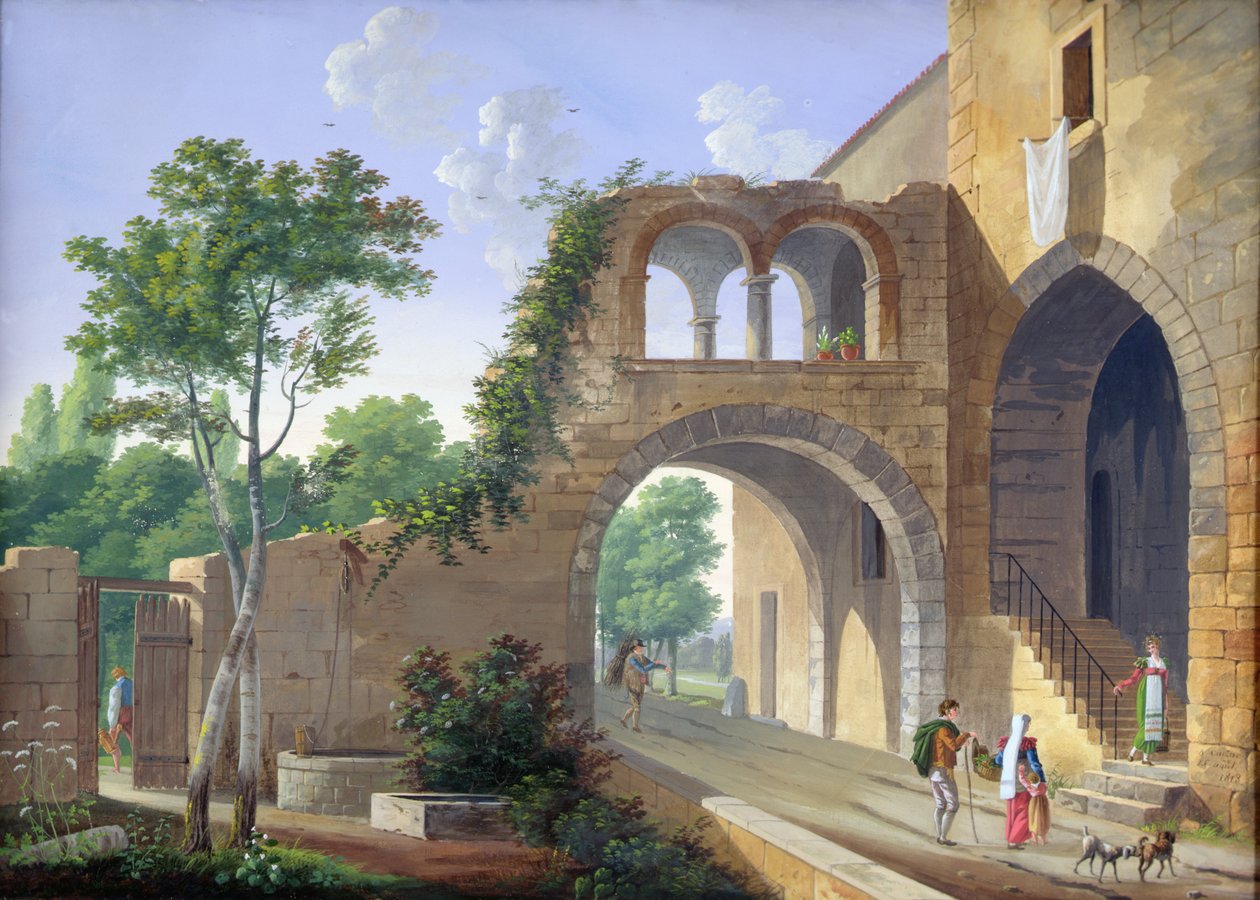 Scene på den italienske landsbygda, 1813 av Caizac