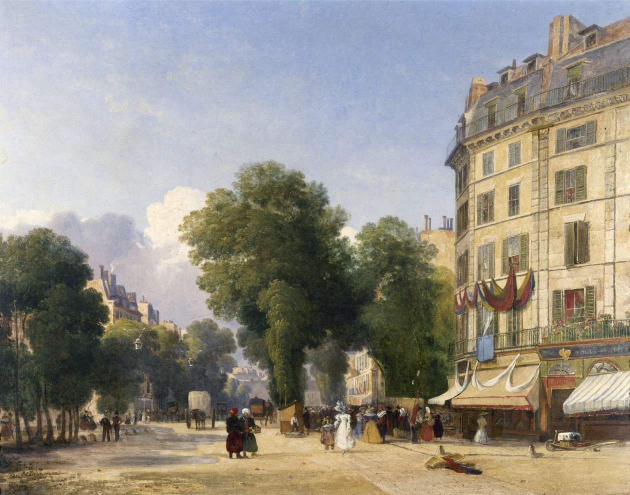Boulevard des Capucines og hjørnet av Rue de la Paix, Paris av Caleb Robert Stanley