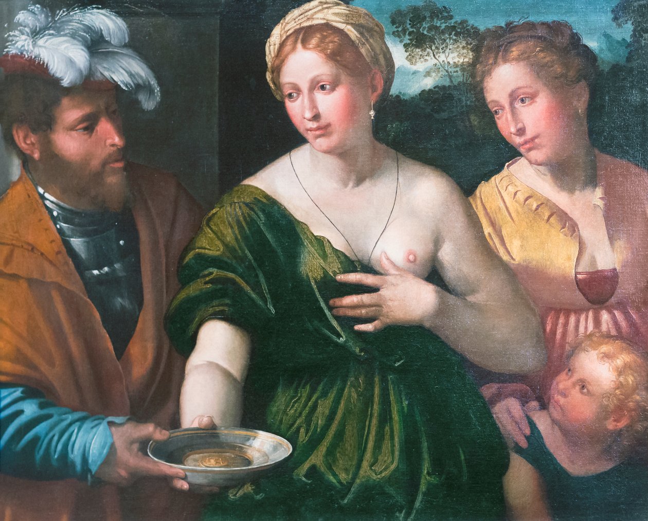 Tre halvfigurer og et barn, Callisto Piazza av Callisto Piazza
