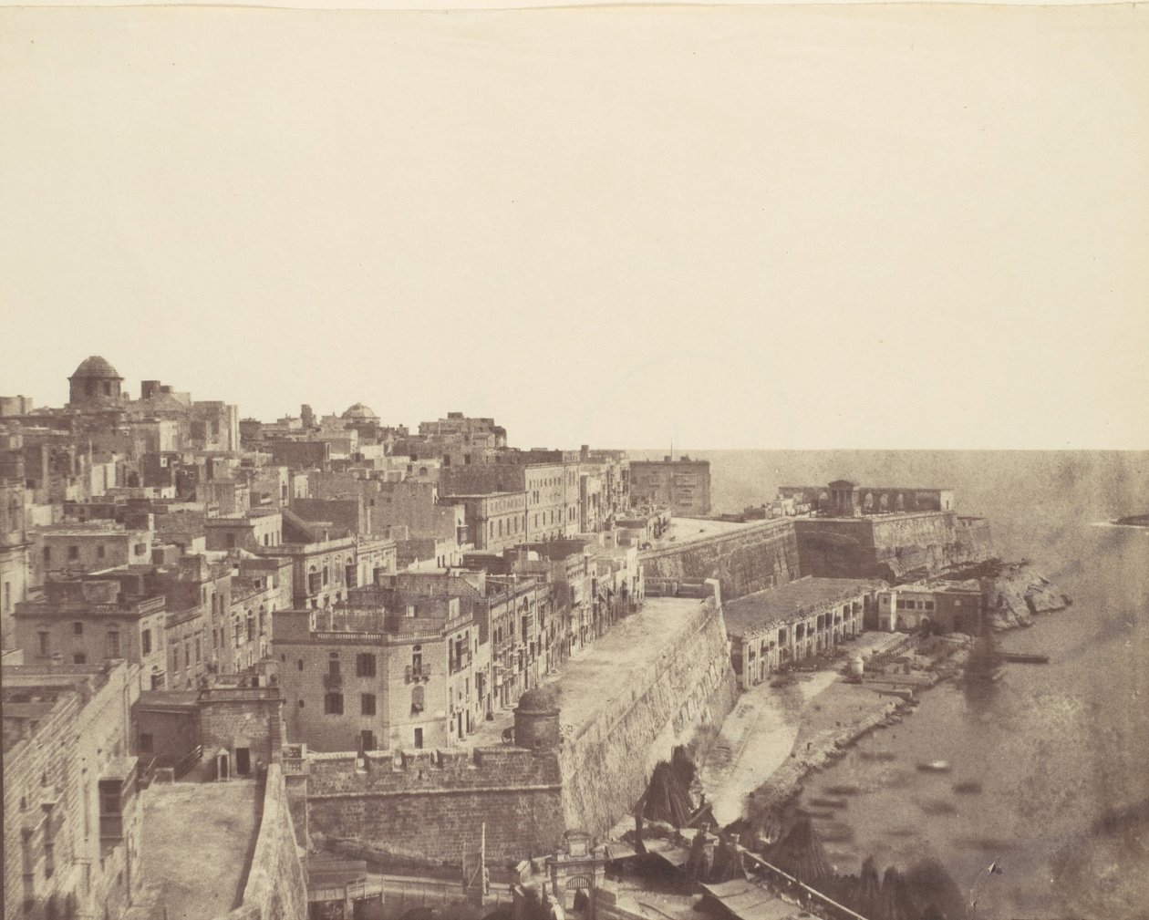Havnen i Valletta, Malta, 1850-tallet. av Calvert Jones