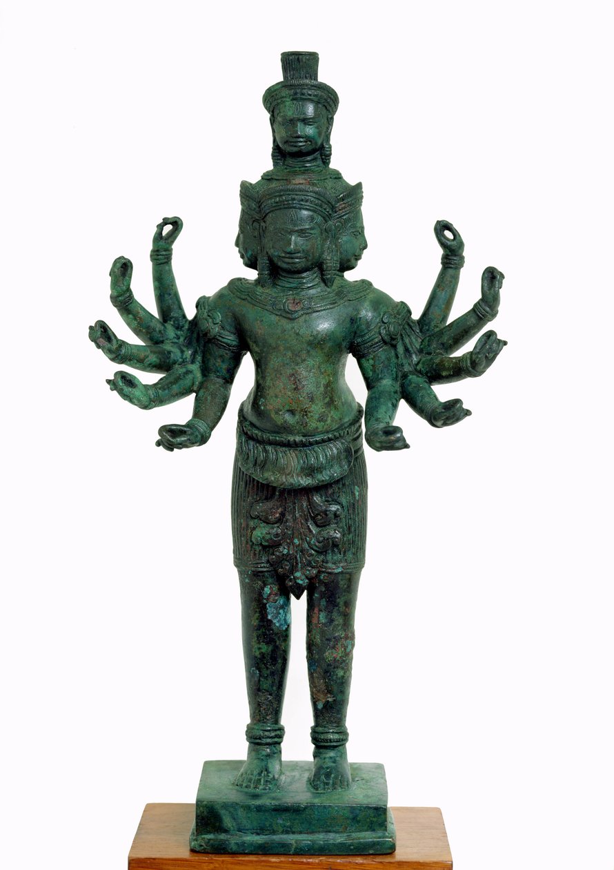 Shiva med mange armer og hoder, Angkor (bronse) av Cambodian School