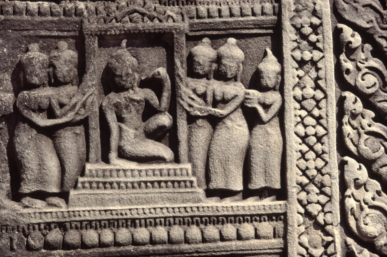 Steinutskjæring av Cambodian School