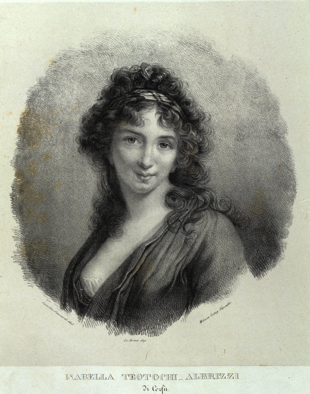 Portrett av Isabella Teotochi Albrizzi (litho) av Camilla Guiscardi