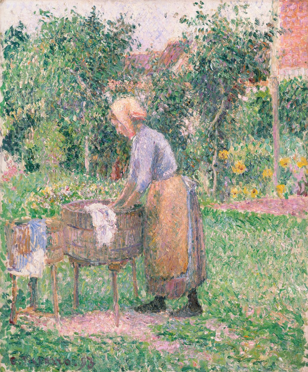 En vaskekvinne på Éragny av Camille Jacob Pissarro