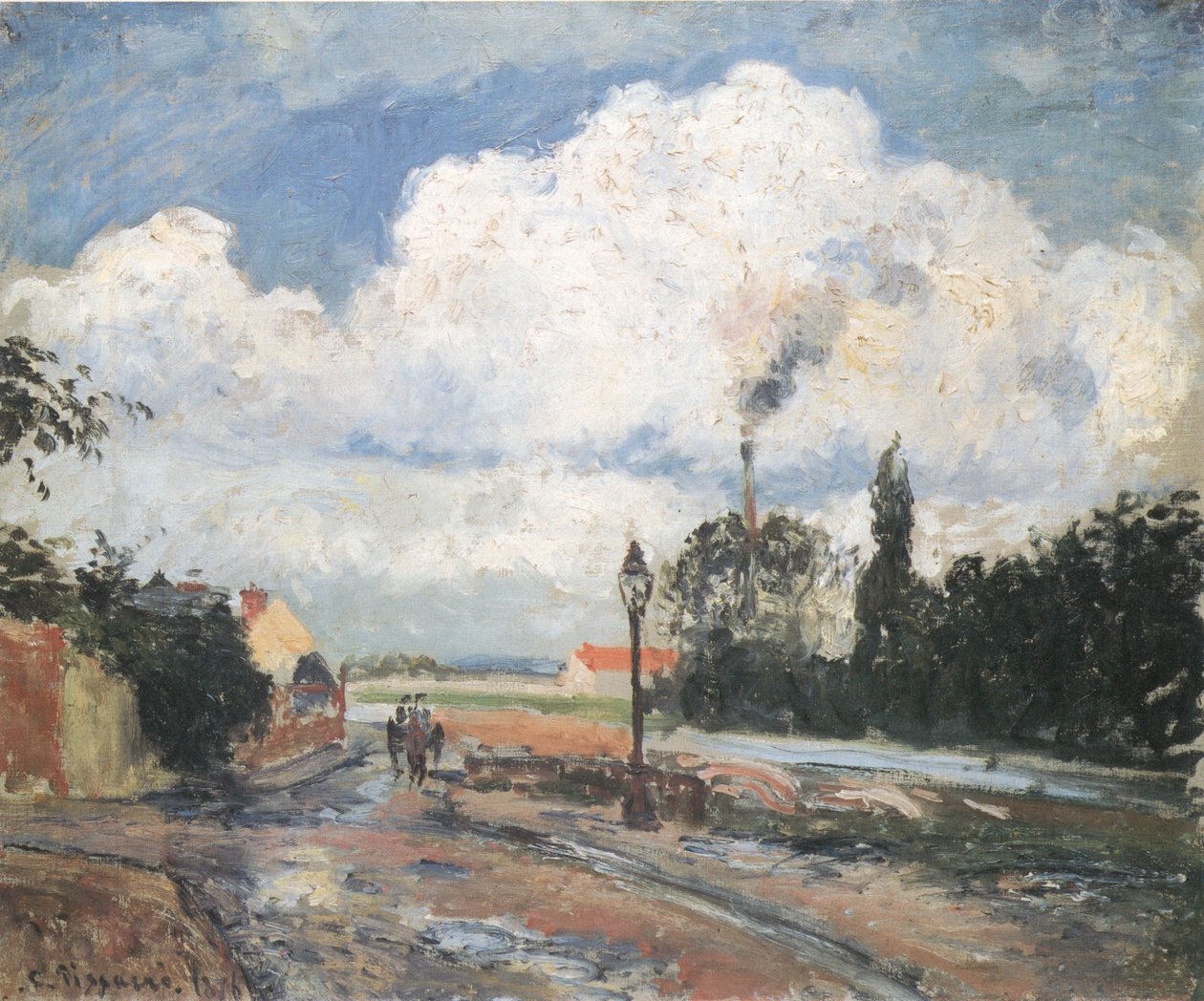 Etter regnet, kai i Pontoise av Camille Jacob Pissarro