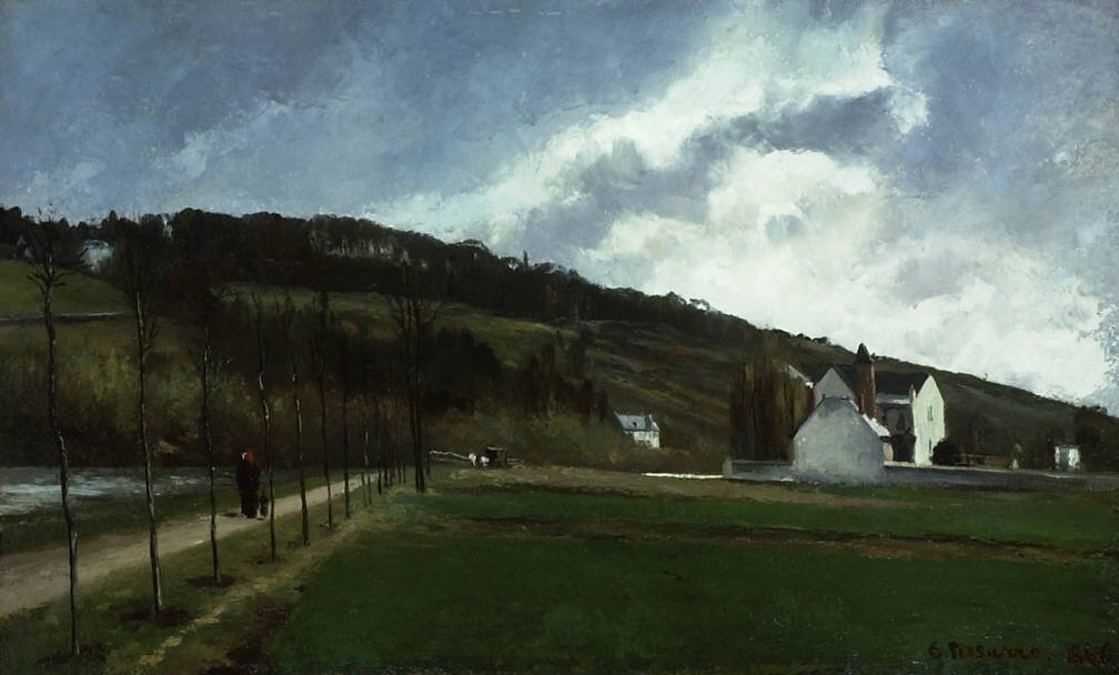 Banks of the Marne om vinteren av Camille Jacob Pissarro