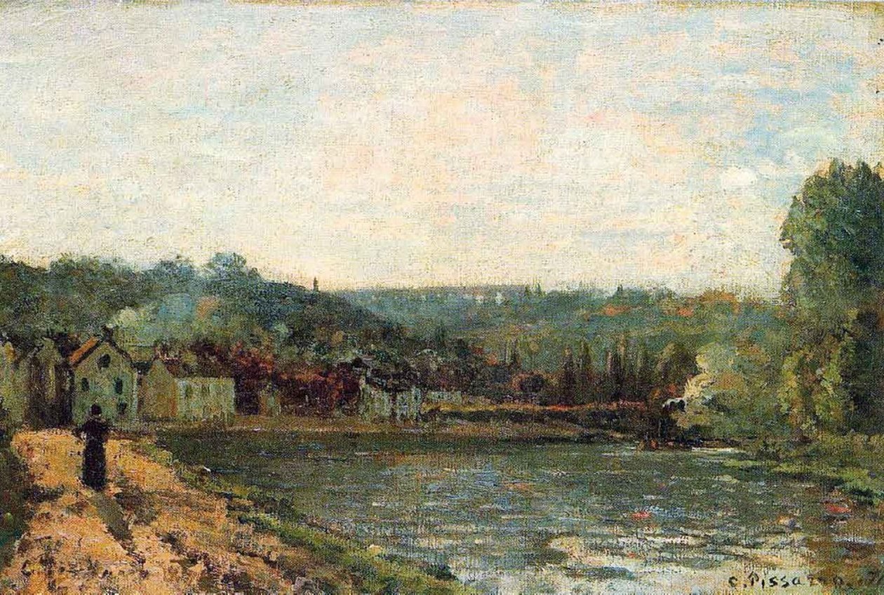Banks of the Seine at Bougival av Camille Jacob Pissarro