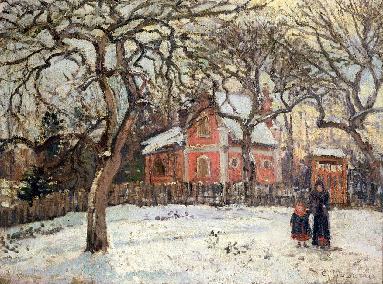 Kastanjetrær ved Louveciennes, ca. 1871-2 av Camille Jacob Pissarro