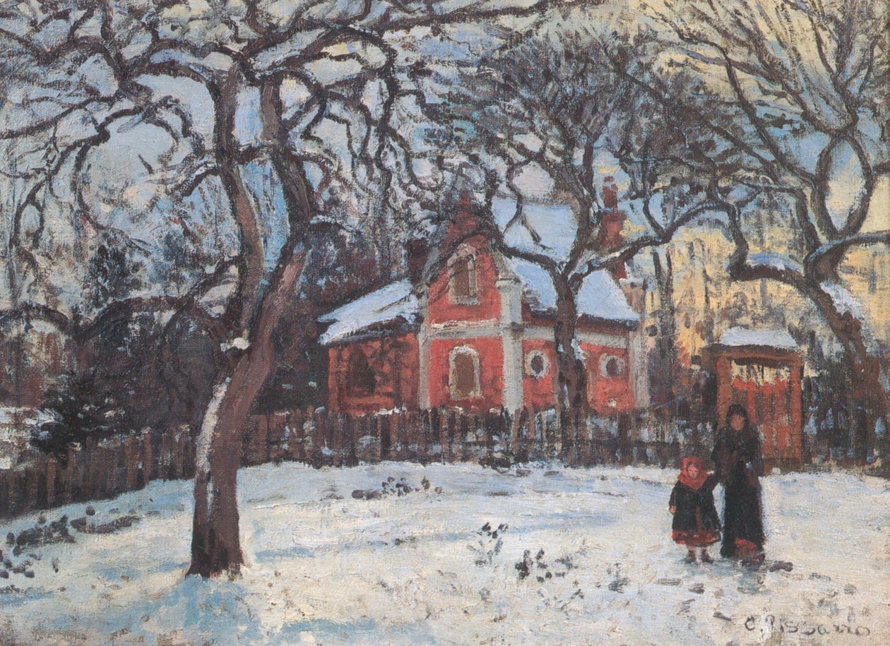 Kastanjetrær i Louveciennes av Camille Jacob Pissarro