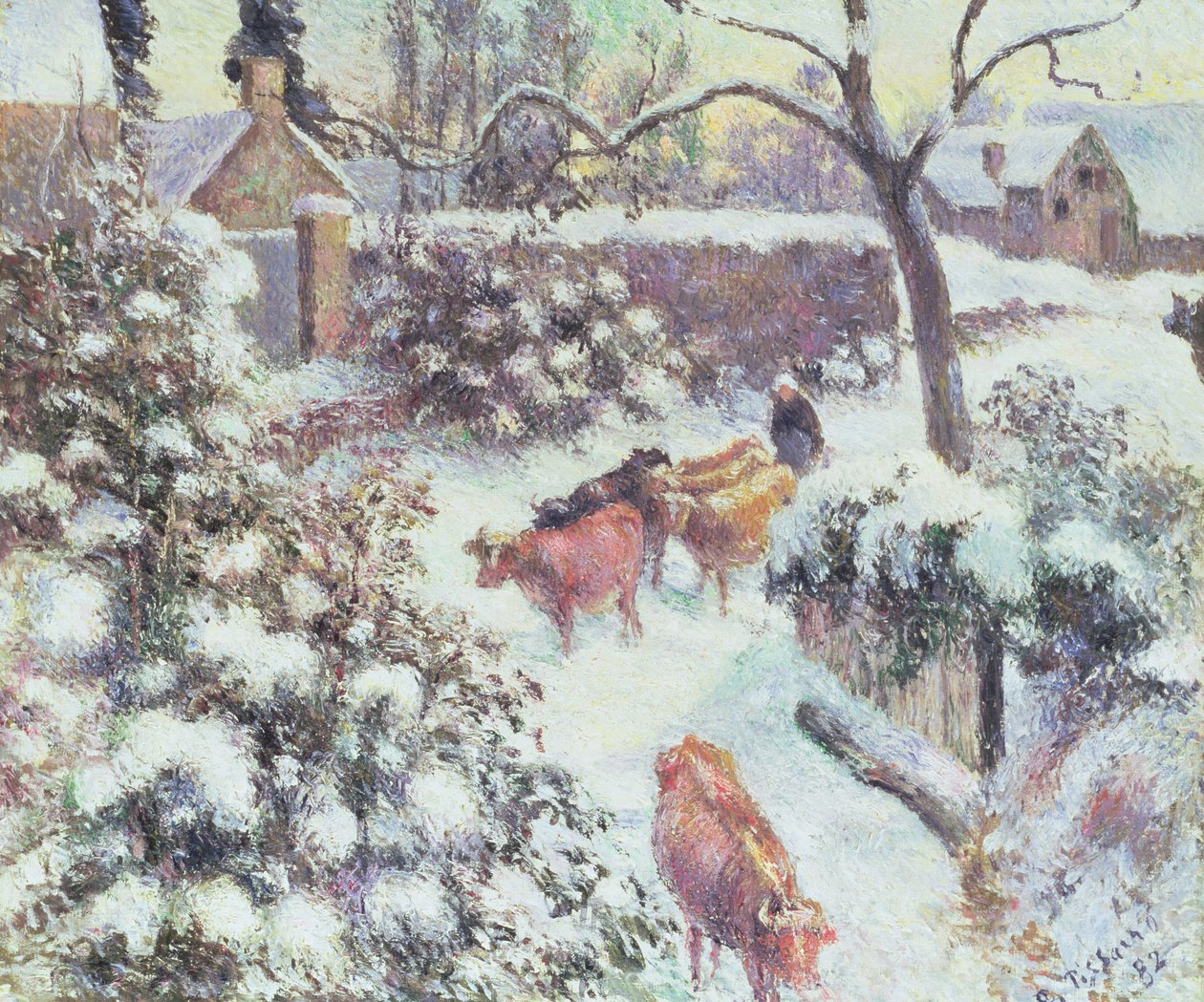 Snøeffekt ved Montfoucault, 1882 av Camille Jacob Pissarro