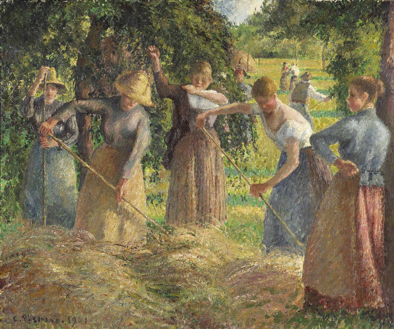 Hay Harvest på Éragny av Camille Jacob Pissarro