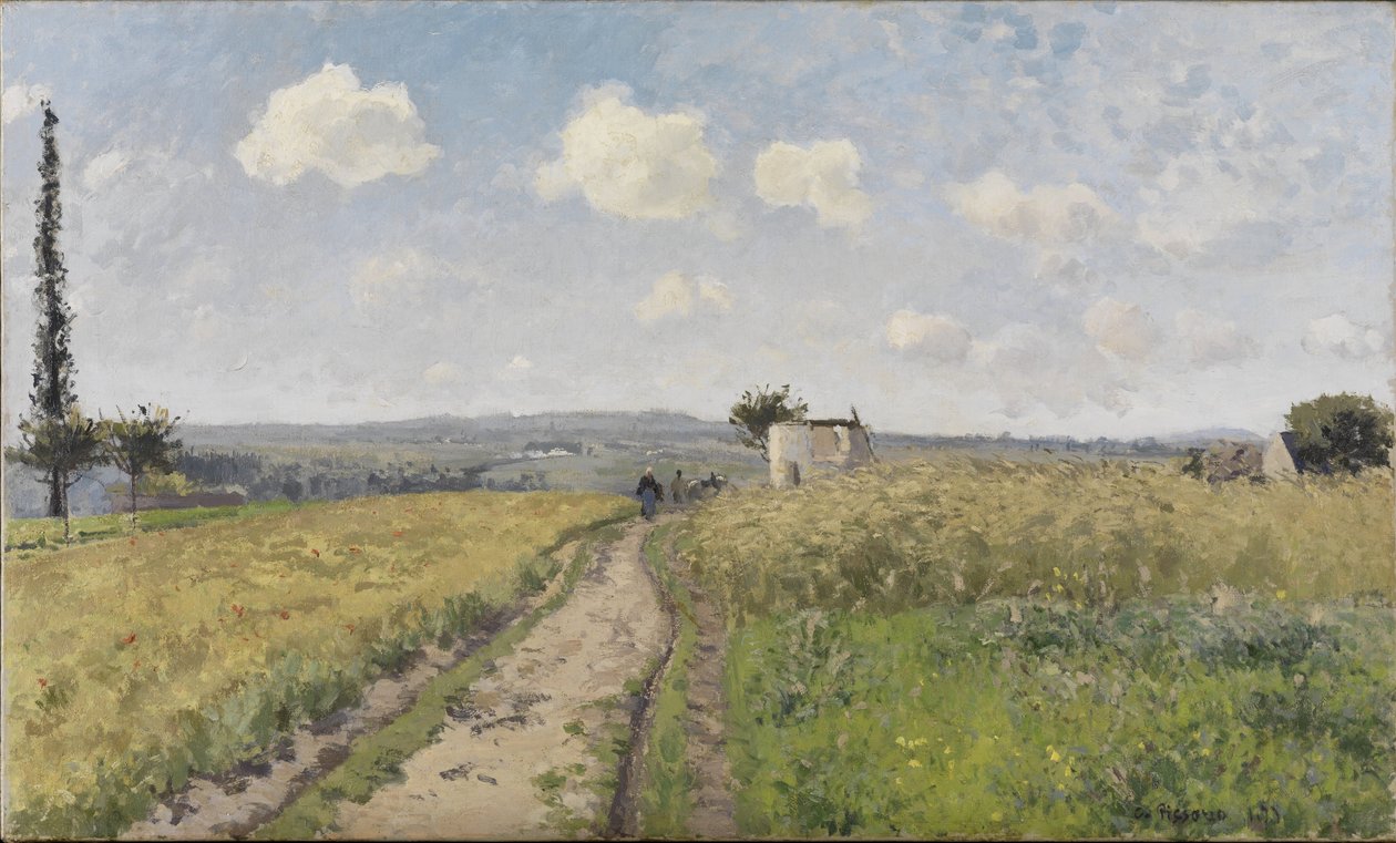 Juni morgen på Pontoise av Camille Jacob Pissarro