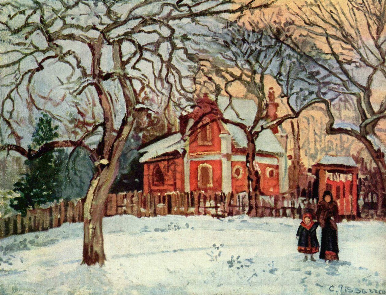 Kastanjetrær i Louveciennes av Camille Jacob Pissarro
