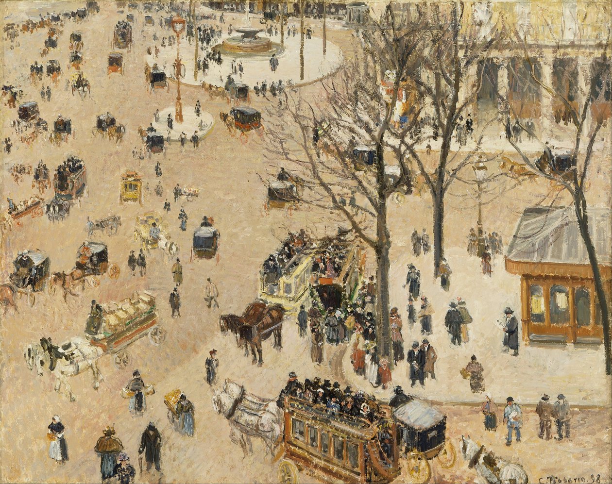 The Place due French Theatre av Camille Jacob Pissarro