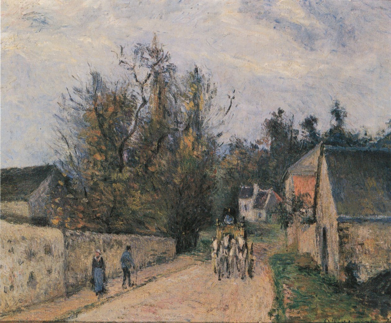 La Route d´Ennery på L´Hermitage, Pontoise av Camille Jacob Pissarro