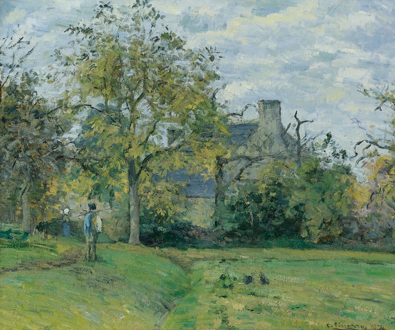 Piettehuset i Montfoucault av Camille Jacob Pissarro