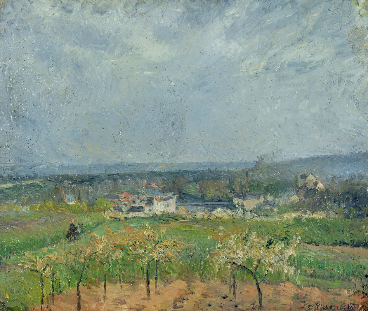 Landskap i Pontoise, 1877 av Camille Jacob Pissarro