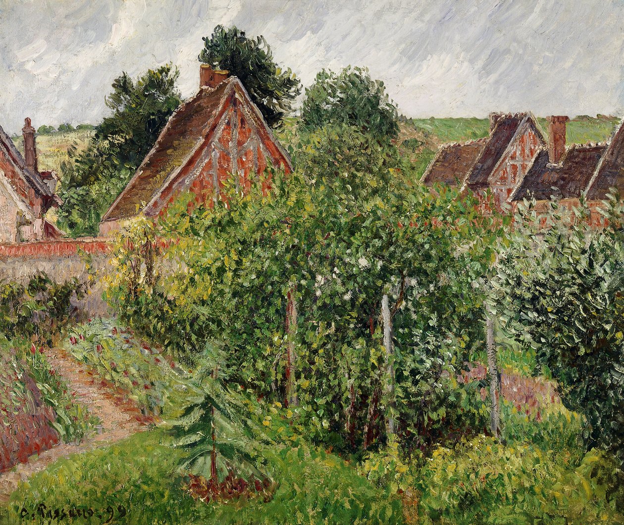 Landskap med hyttetak, 1899 av Camille Jacob Pissarro