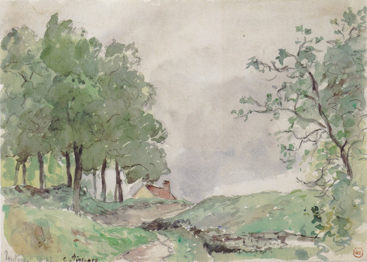 Landskap nær Pontoise av Camille Jacob Pissarro