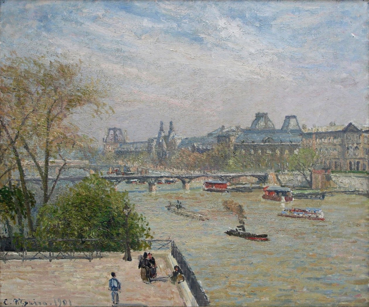 Louvre, våren av Camille Jacob Pissarro