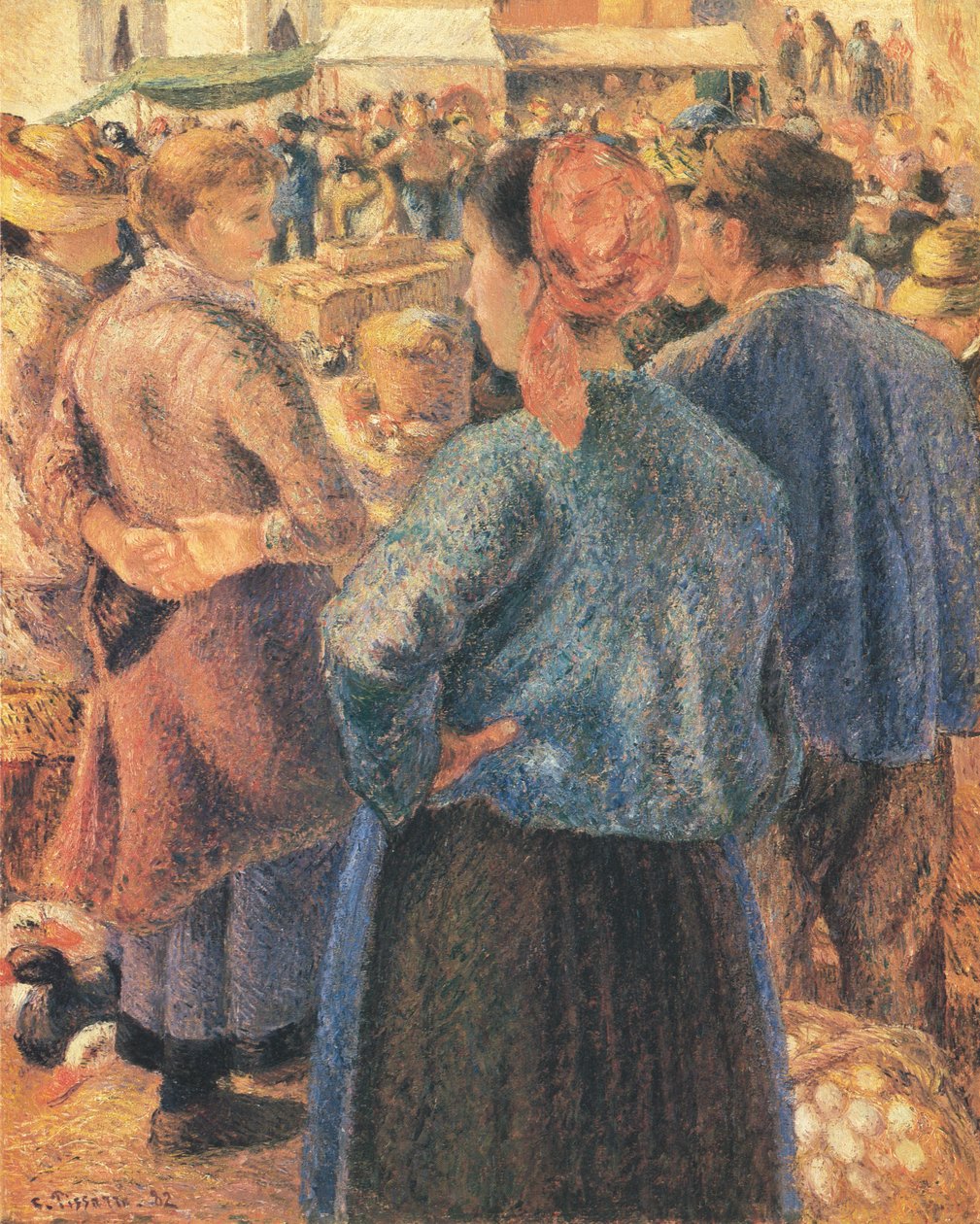 Fjærfemarkedet, Pontoise av Camille Jacob Pissarro