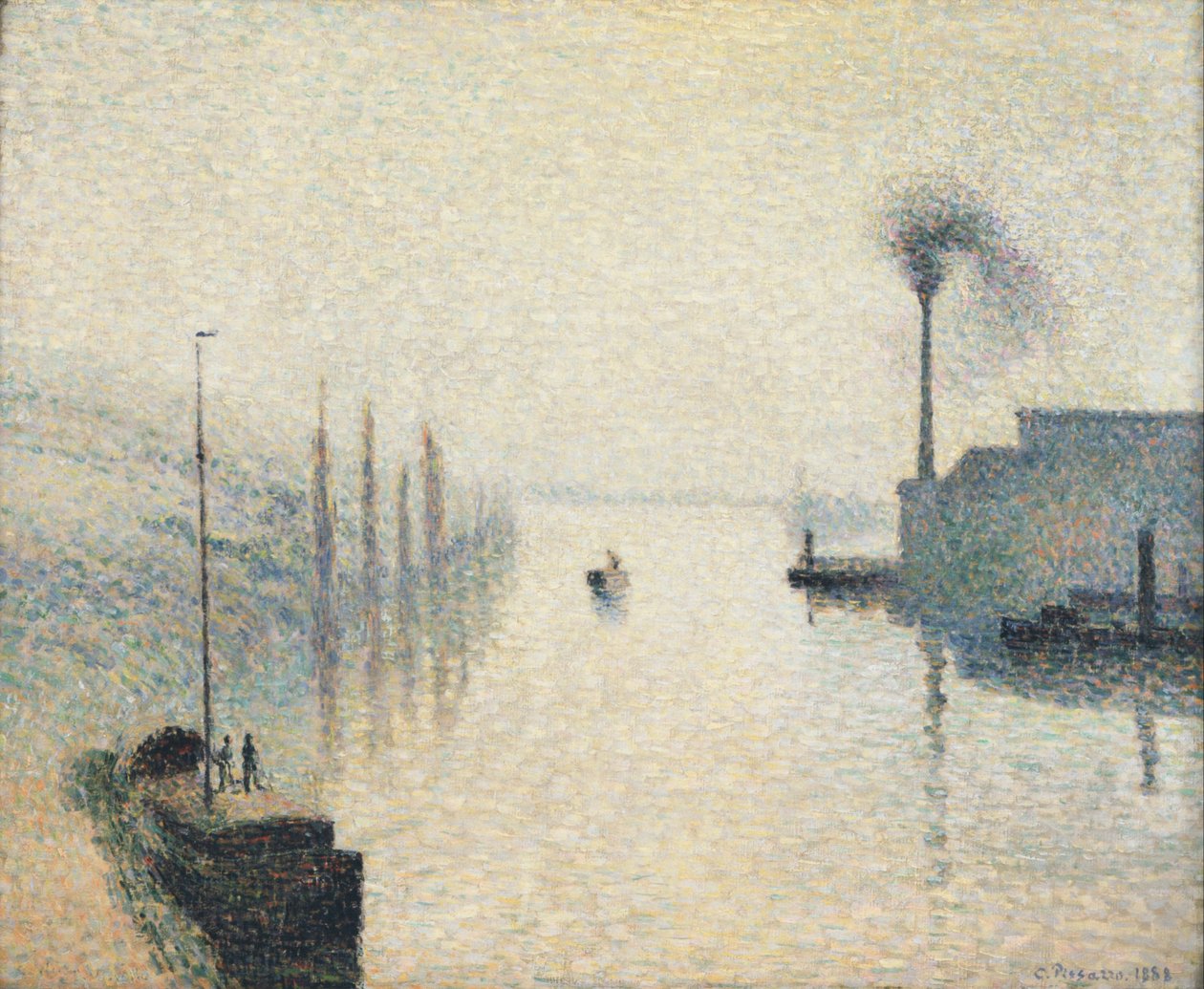 LÎle Lacroix, Rouen (Effekten av tåke) av Camille Jacob Pissarro