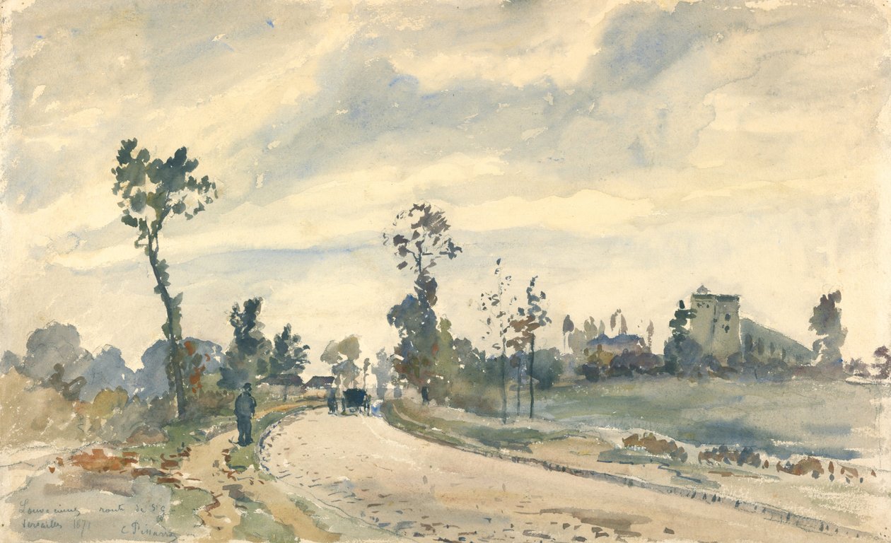 Louveciennes, Route de Saint-Germain av Camille Jacob Pissarro