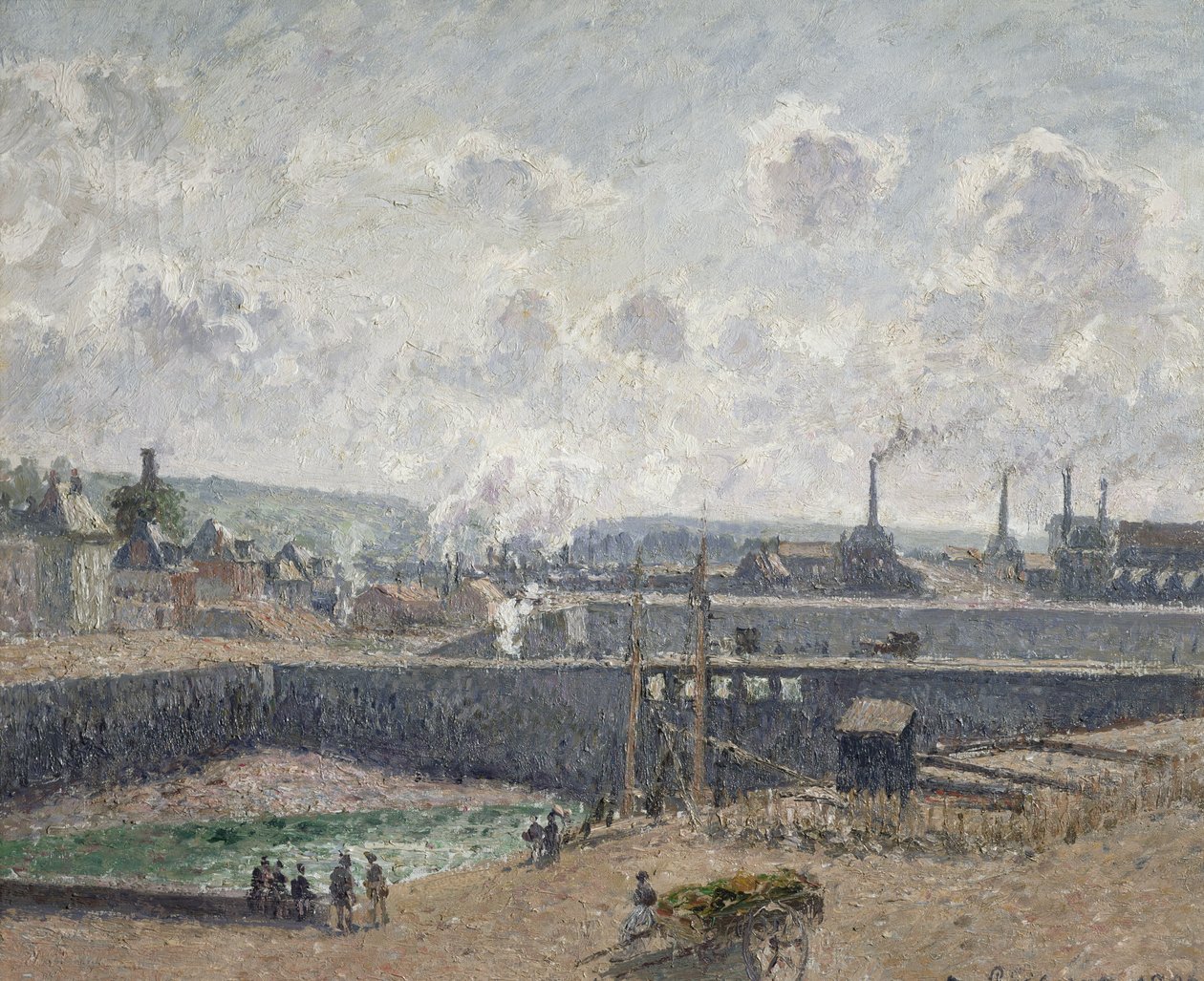 Lavvann ved Duquesne Docks, Dieppe, 1902 av Camille Jacob Pissarro