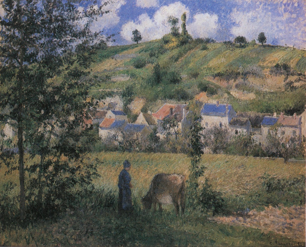 Landskap på Chaponval av Camille Jacob Pissarro