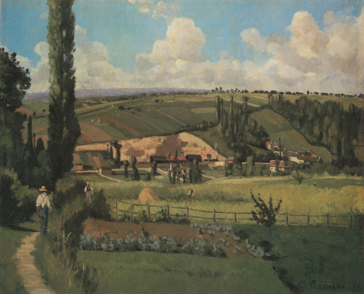 Landskap med Pâtis, Pontoise av Camille Jacob Pissarro