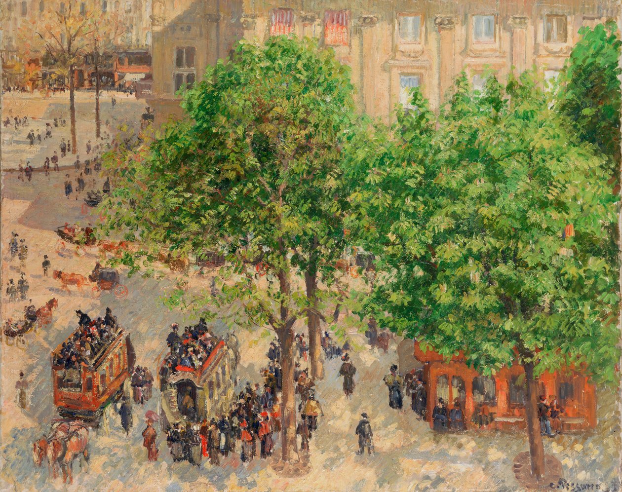 Place du Theatre-Francais, vår av Camille Jacob Pissarro