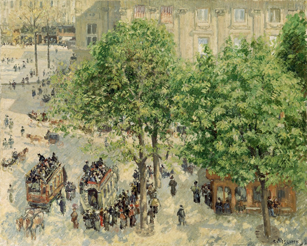 Place du Theatre-Francais, våren, 1898 av Camille Jacob Pissarro