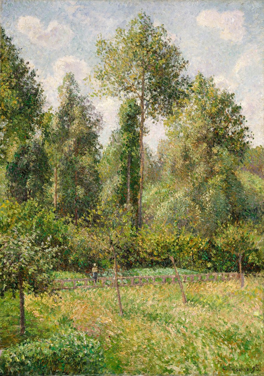 Poplars, Eragny av Camille Jacob Pissarro