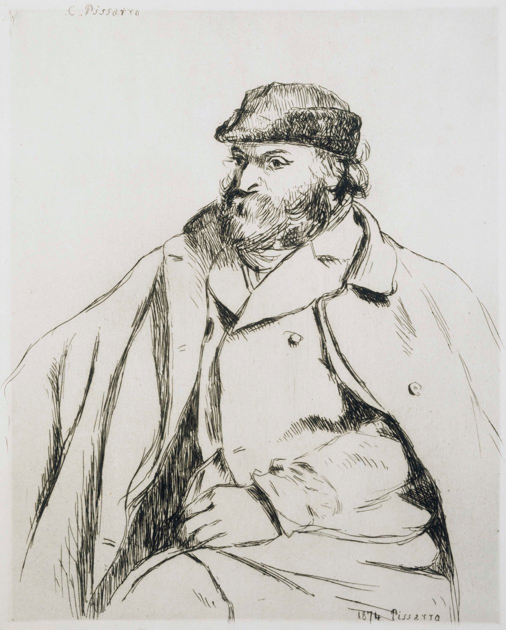 Portrett av Cezanne (delstat I) av Camille Jacob Pissarro