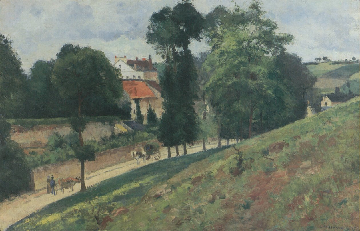 Route de Saint-Antoine i L´Hermitage, Pontoise av Camille Jacob Pissarro