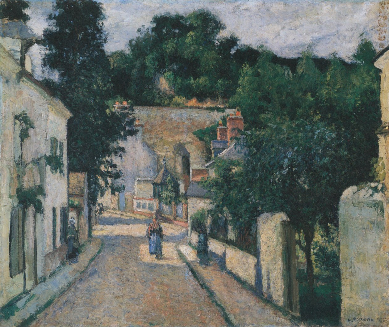 Rue de L´Hermitage i Pontoise av Camille Jacob Pissarro