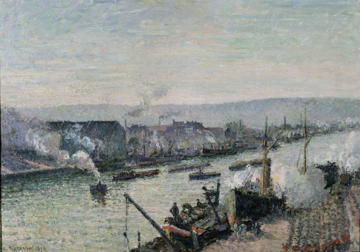 Saint-Sever Port, Rouen, 1896 av Camille Jacob Pissarro