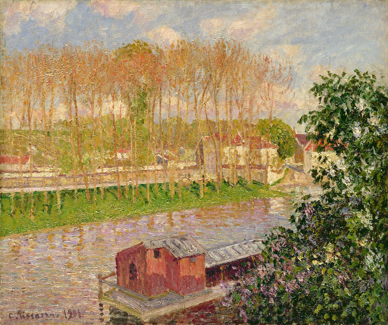 Solnedgang ved Moret-sur-Loing, 1901 av Camille Jacob Pissarro