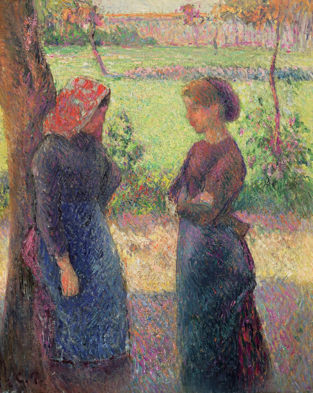 The Chat, ca. 1892 av Camille Jacob Pissarro