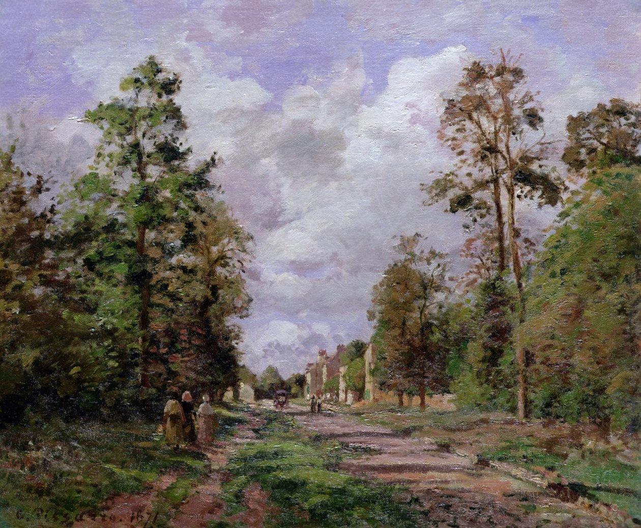 Veien til Louveciennes i utkanten av skogen, 1871 av Camille Jacob Pissarro