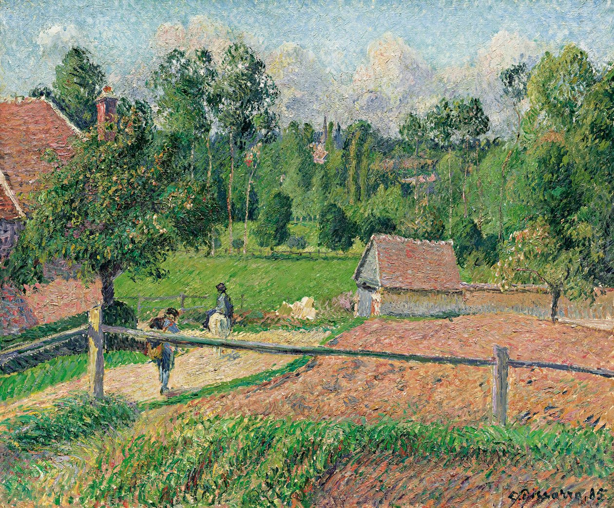 Utsikt fra kunstnervinduet, Eragny av Camille Jacob Pissarro