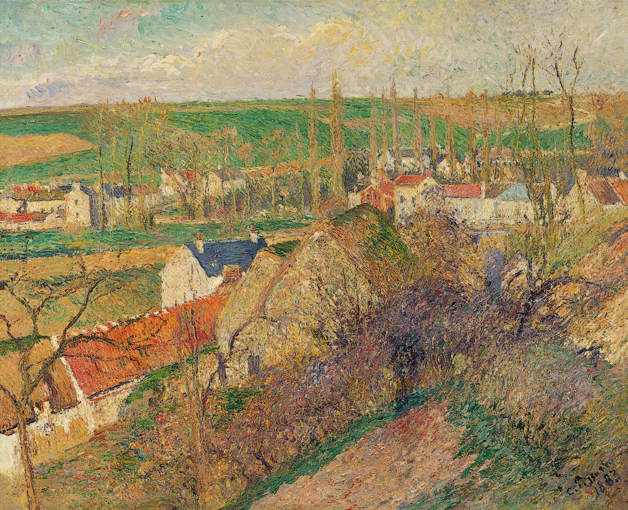 Utsikt over landsbyen Osny av Camille Jacob Pissarro